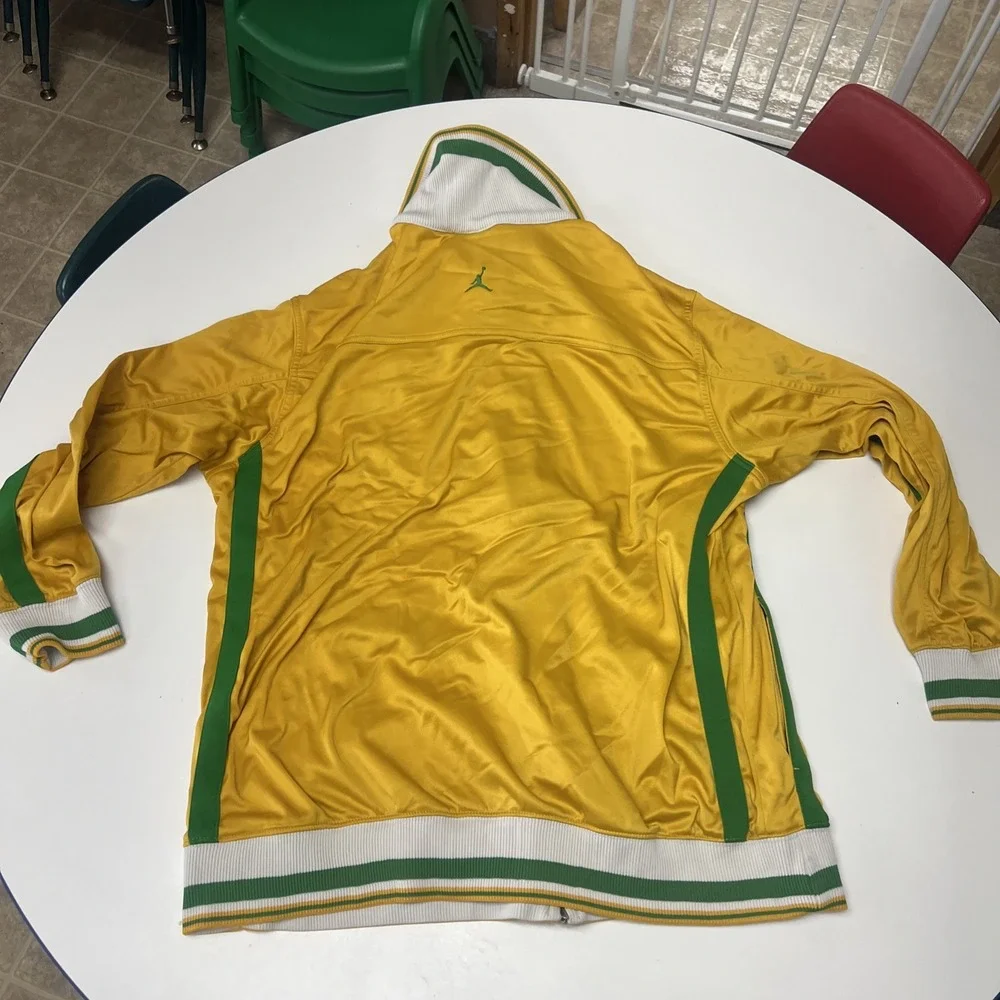 Nike Air Jordan Full Zip Long Sleeve Track Jacket Yellow with Green Men's Sz XXL